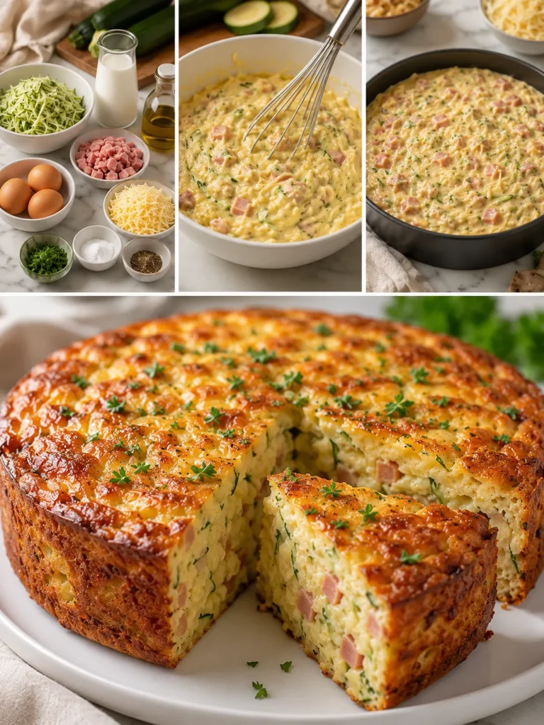 Quiche Sans Pâte Courgettes, Jambon & Fromage