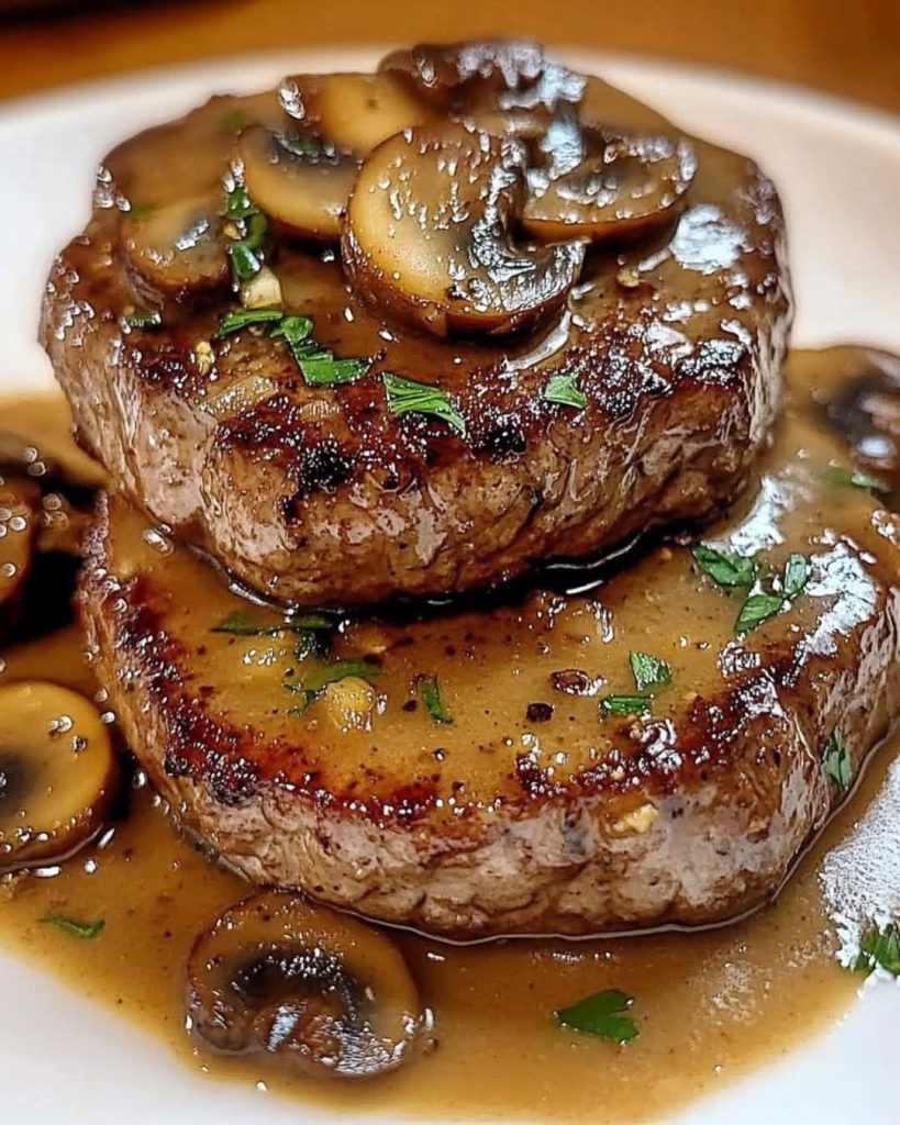 Steaks de Boeuf avec Sauce aux Champignons