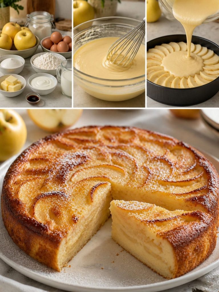 Gâteau Fondant aux Pommes et à la Crème : Un Dessert Simple et Irrésistible …Voi plus