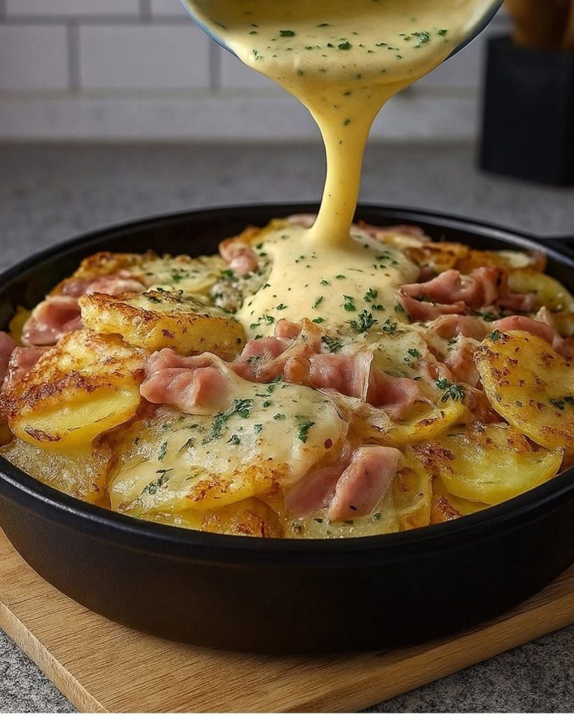 Les pommes de terre au jambon Un petit plat tout simple, maison, qui réchauffe le cœur et fait toujours plaisir à table