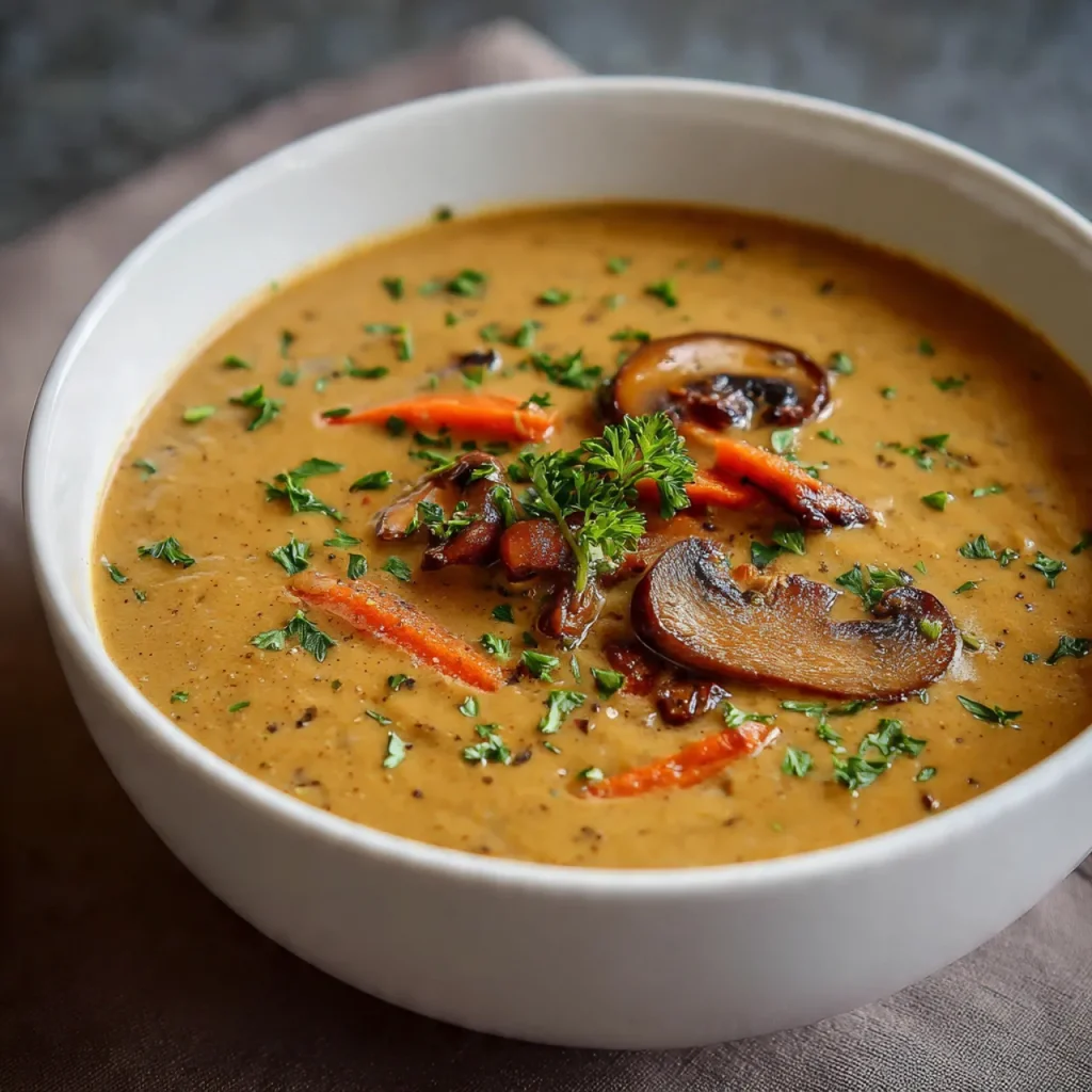Velouté aux champignons et aux carottes
